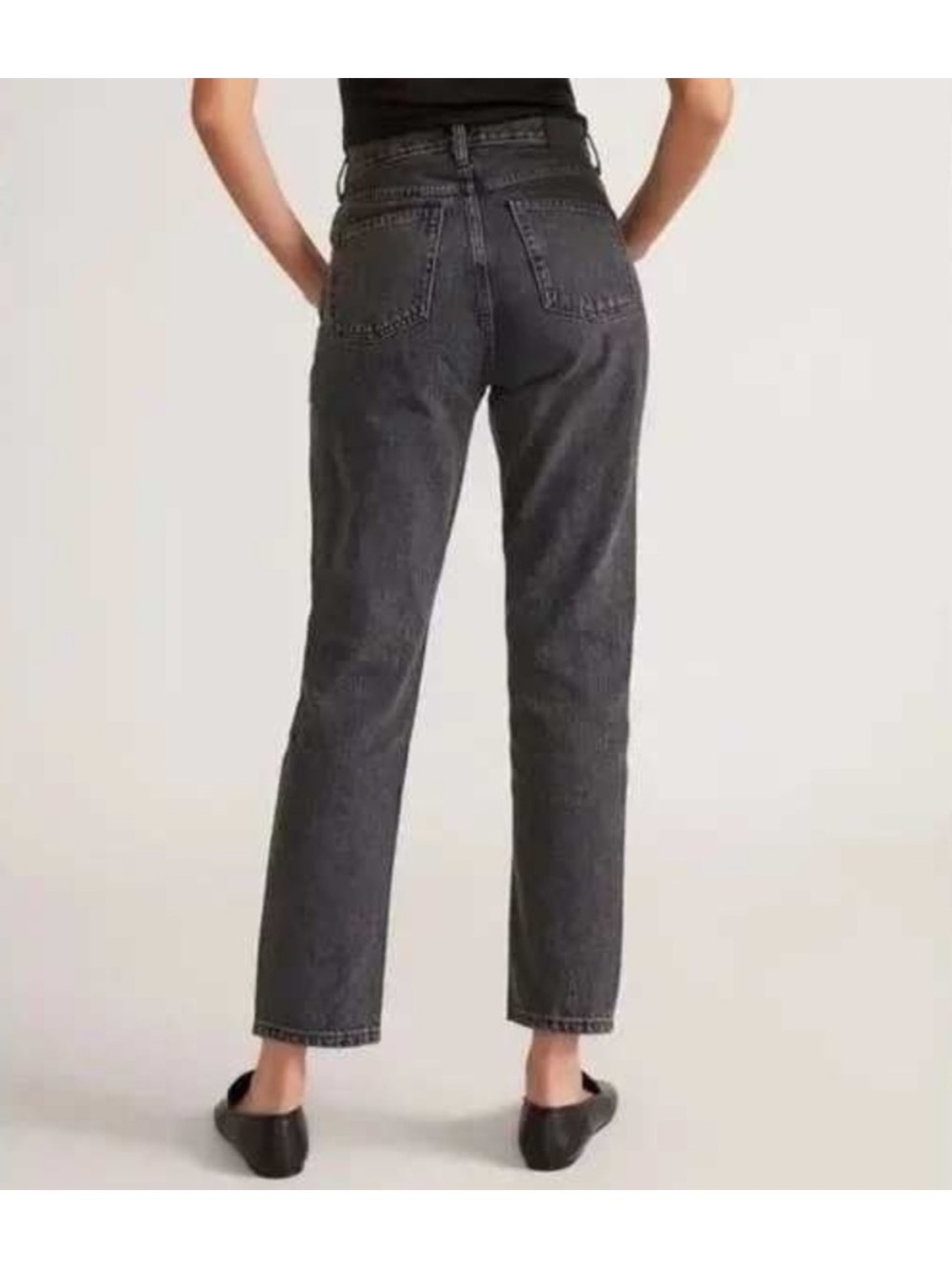 Everlane Curvy 90s Cheeky Straight Button Fly Black Organic Cotton Jeans